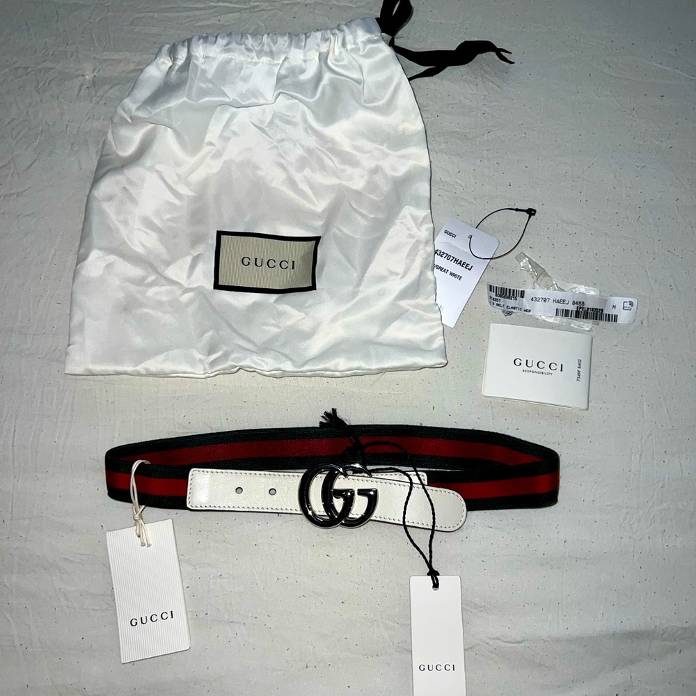 100% Authentic Gucci Elastic Belt❤️💚🤍